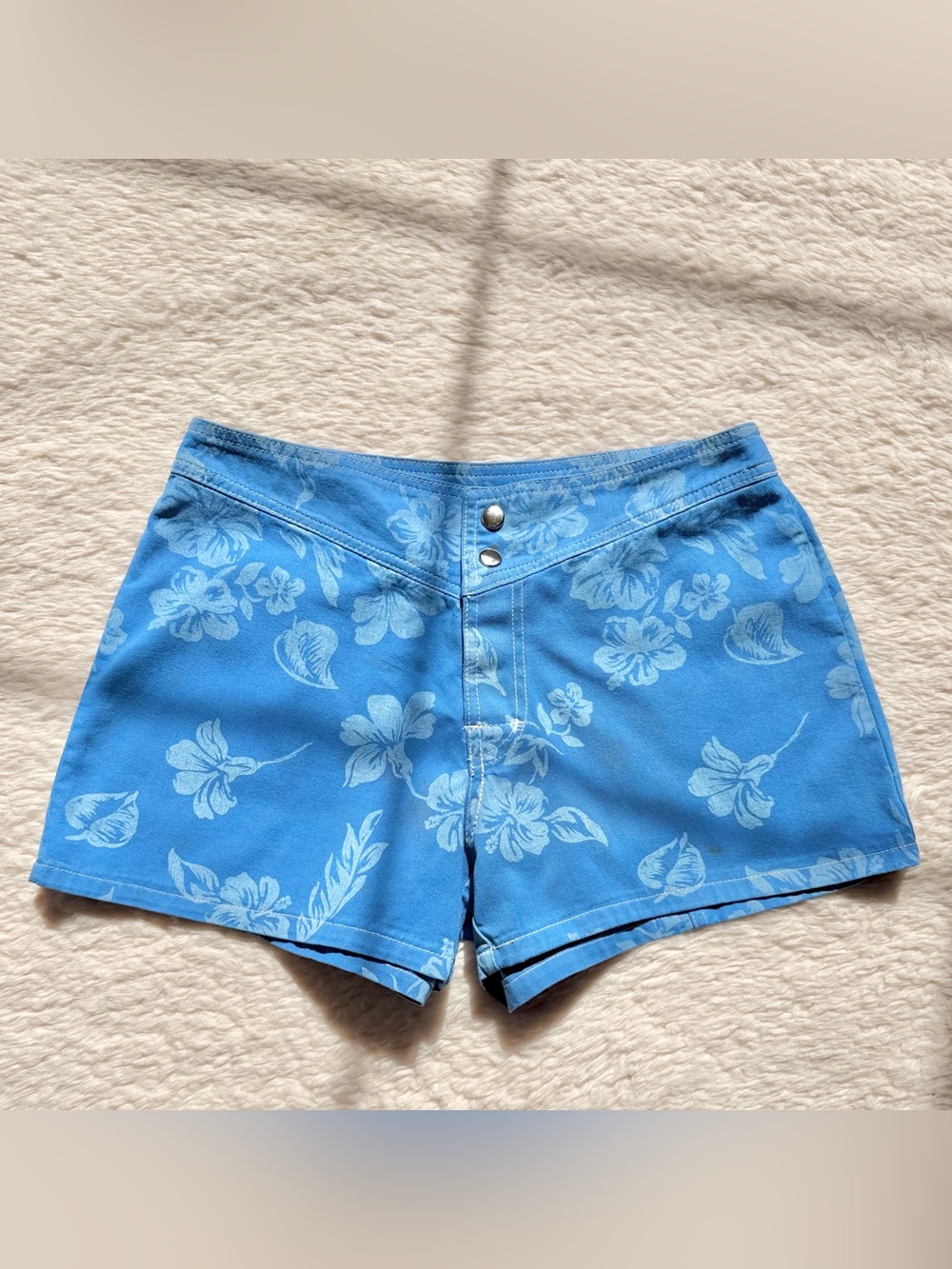 Y2K Vintage 90’s Michael G Denim Floral Board Shorts Low-Rise Tropical Western 7